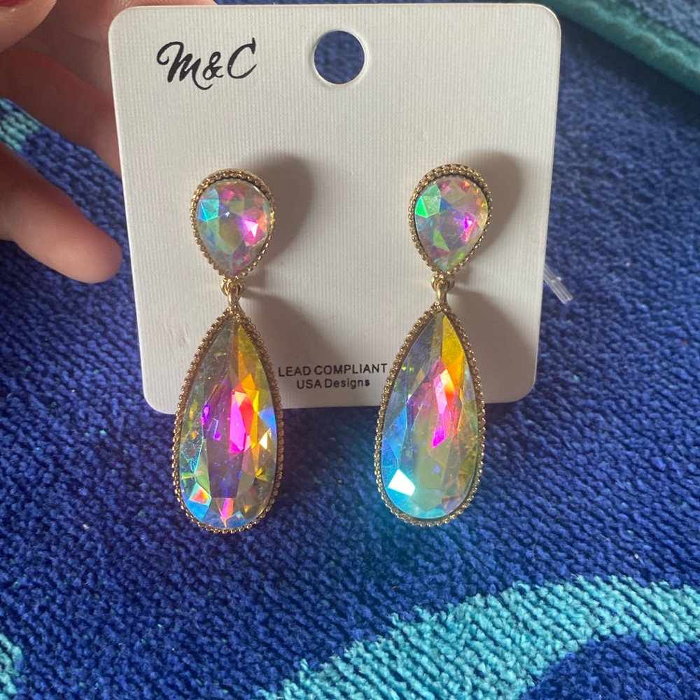 Iridescent gold earrings